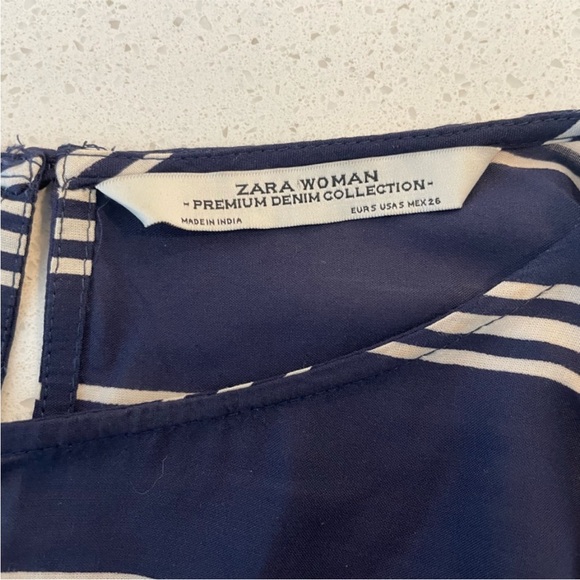 Zara Nautical Striped Ruffled Hem Blouse EUC - Picture 8 of 9